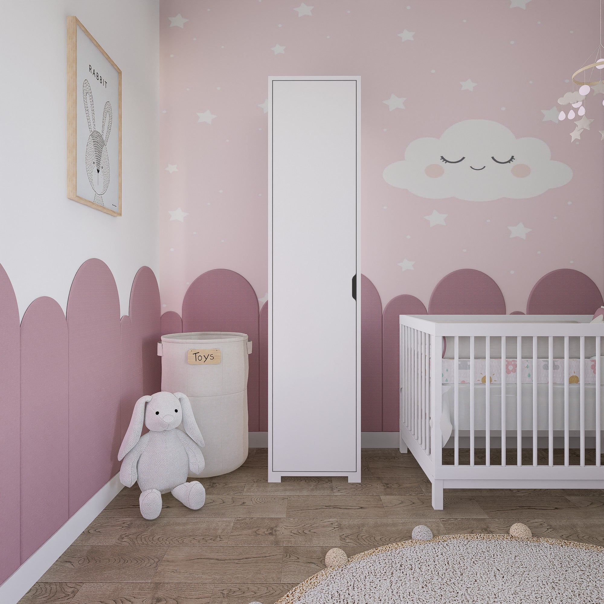 Guarda-roupa – 40 cm x 183 cm x 45-53 cm – Branco mate – Painel de partículas