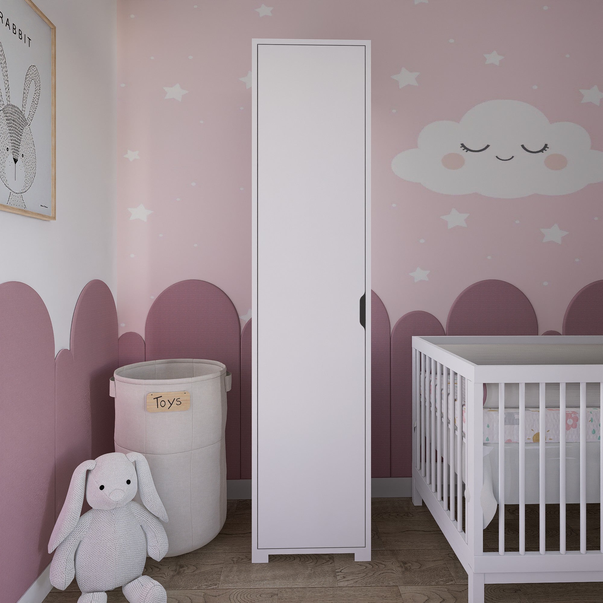 Guarda-roupa – 40 cm x 183 cm x 45-53 cm – Branco mate – Painel de partículas