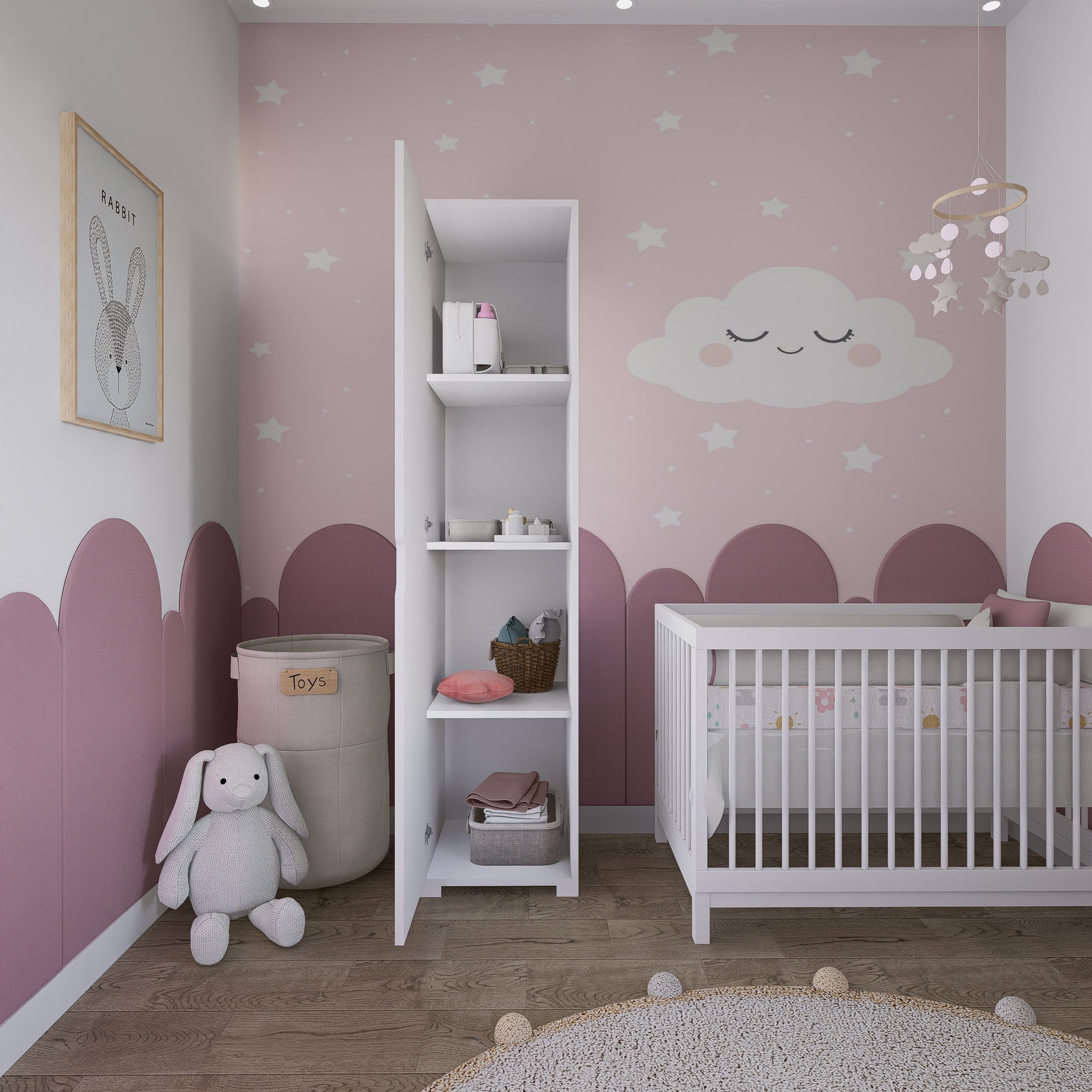 Guarda-roupa – 40 cm x 183 cm x 45-53 cm – Branco mate – Painel de partículas