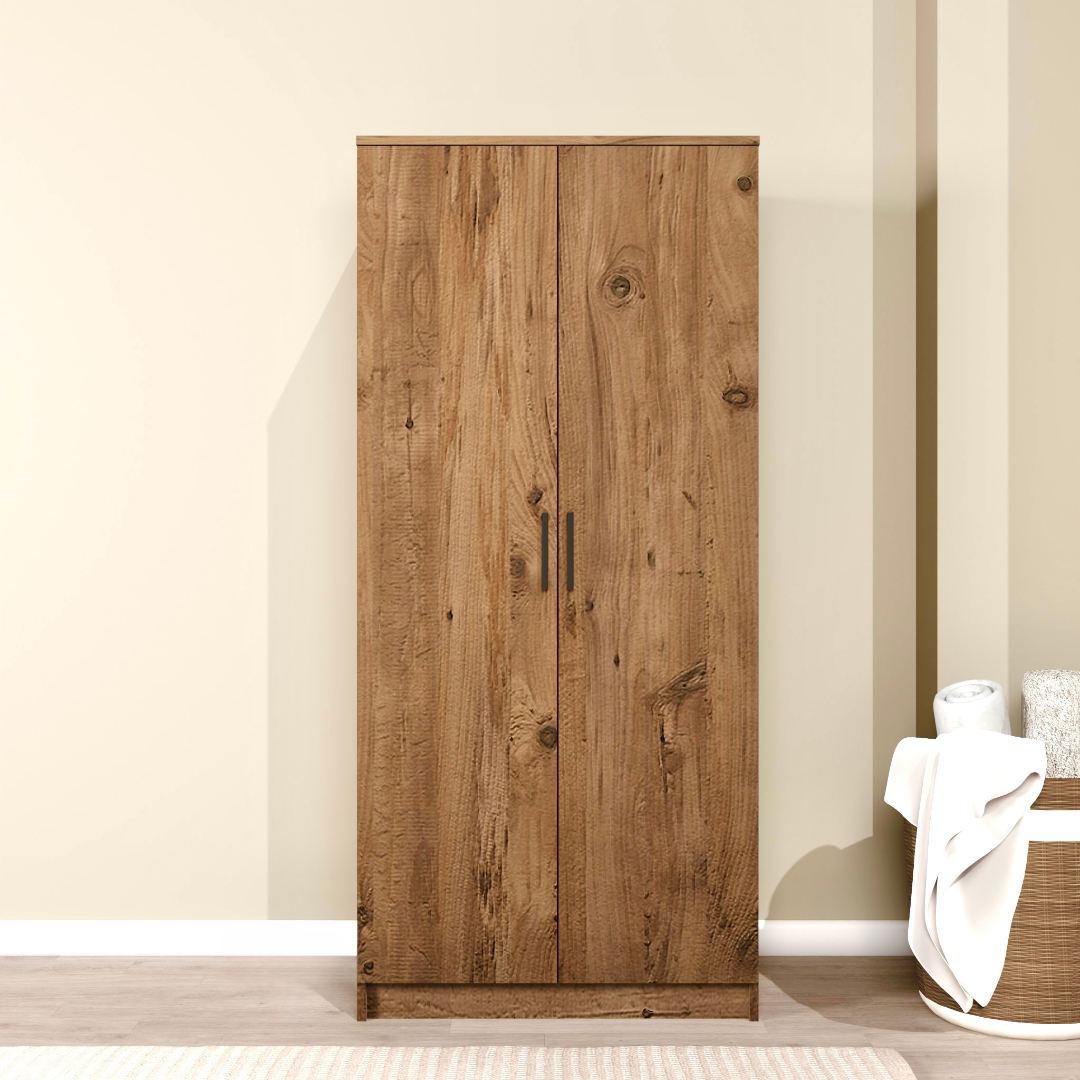 Guarda-roupa de MDF revestido de melamina – 80cm x 180cm x 51,8cm – Pinheiro Atlântico
