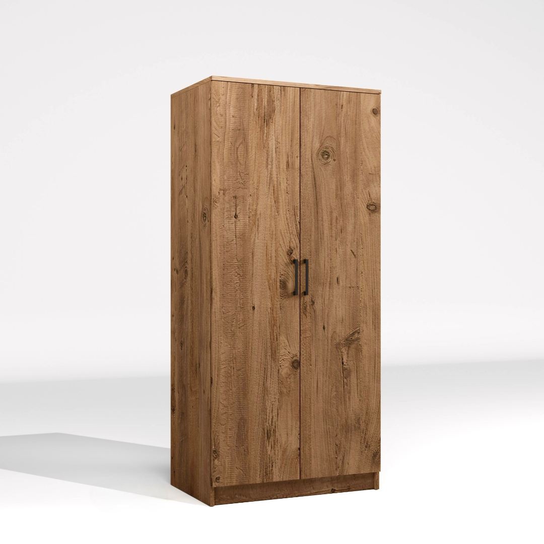 Guarda-roupa de MDF revestido de melamina – 80cm x 180cm x 51,8cm – Pinheiro Atlântico