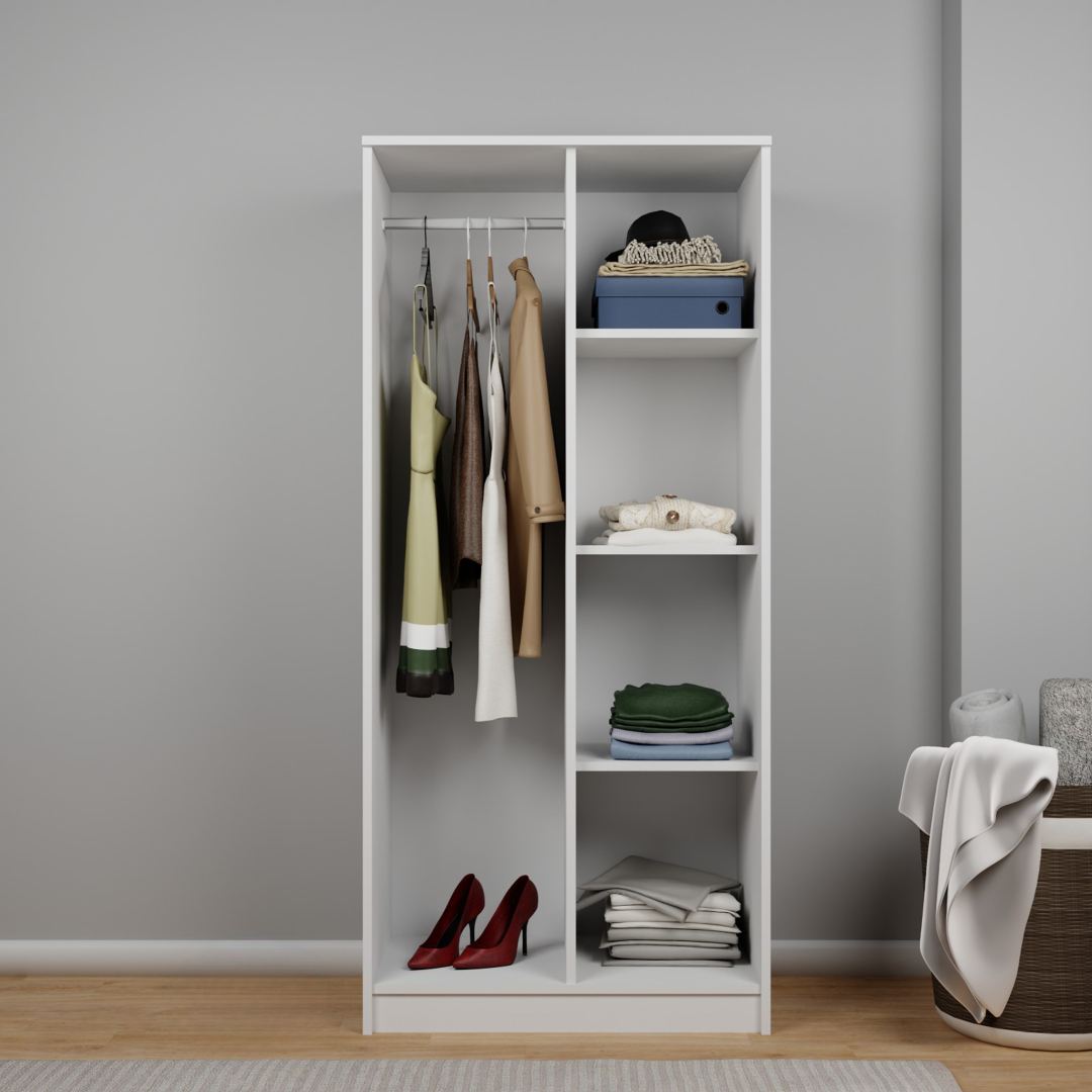 Guarda-roupa – 80 cm x 180 cm x 51,8 cm – Branco – MDF