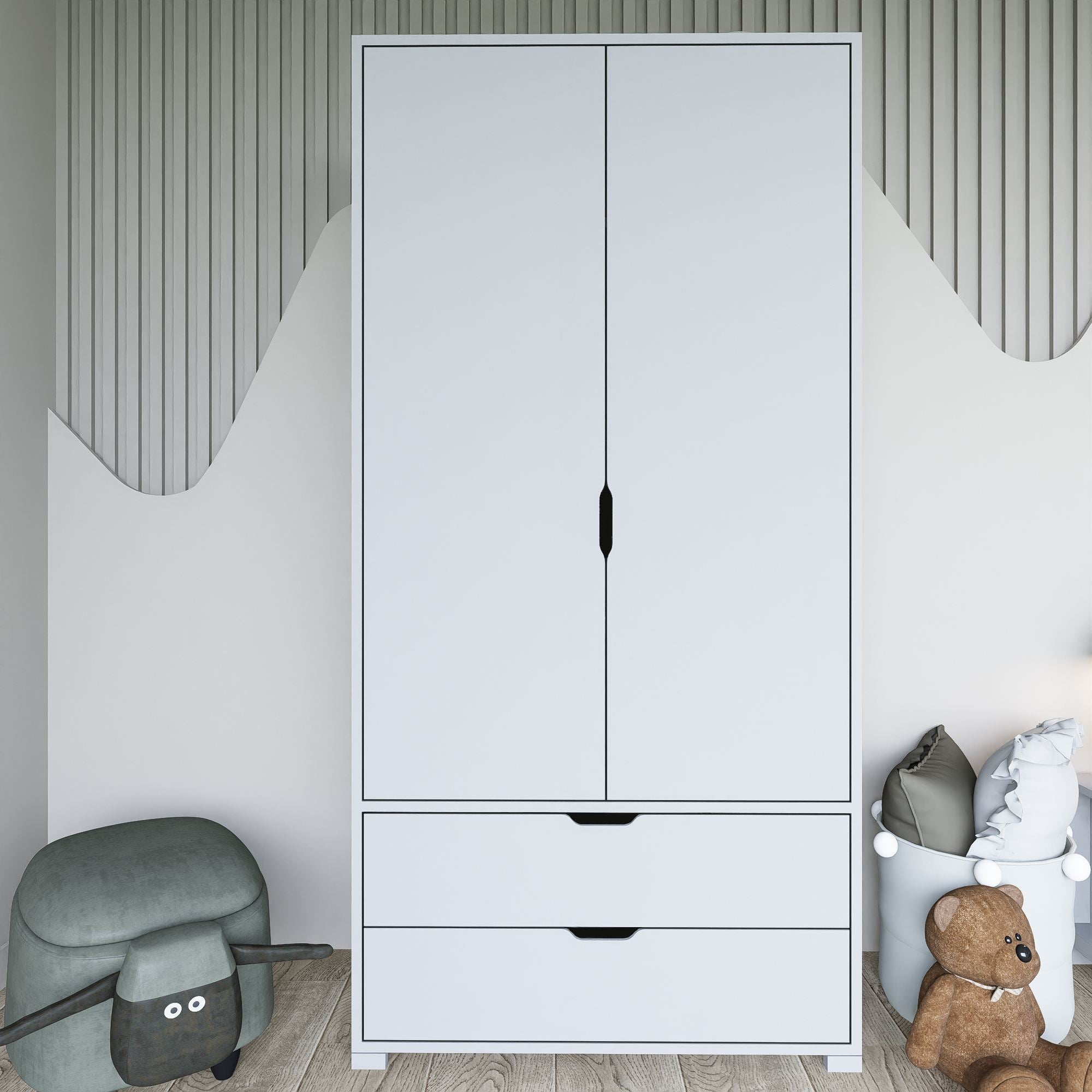 Guarda-roupa – 90 cm – Branco – MDF