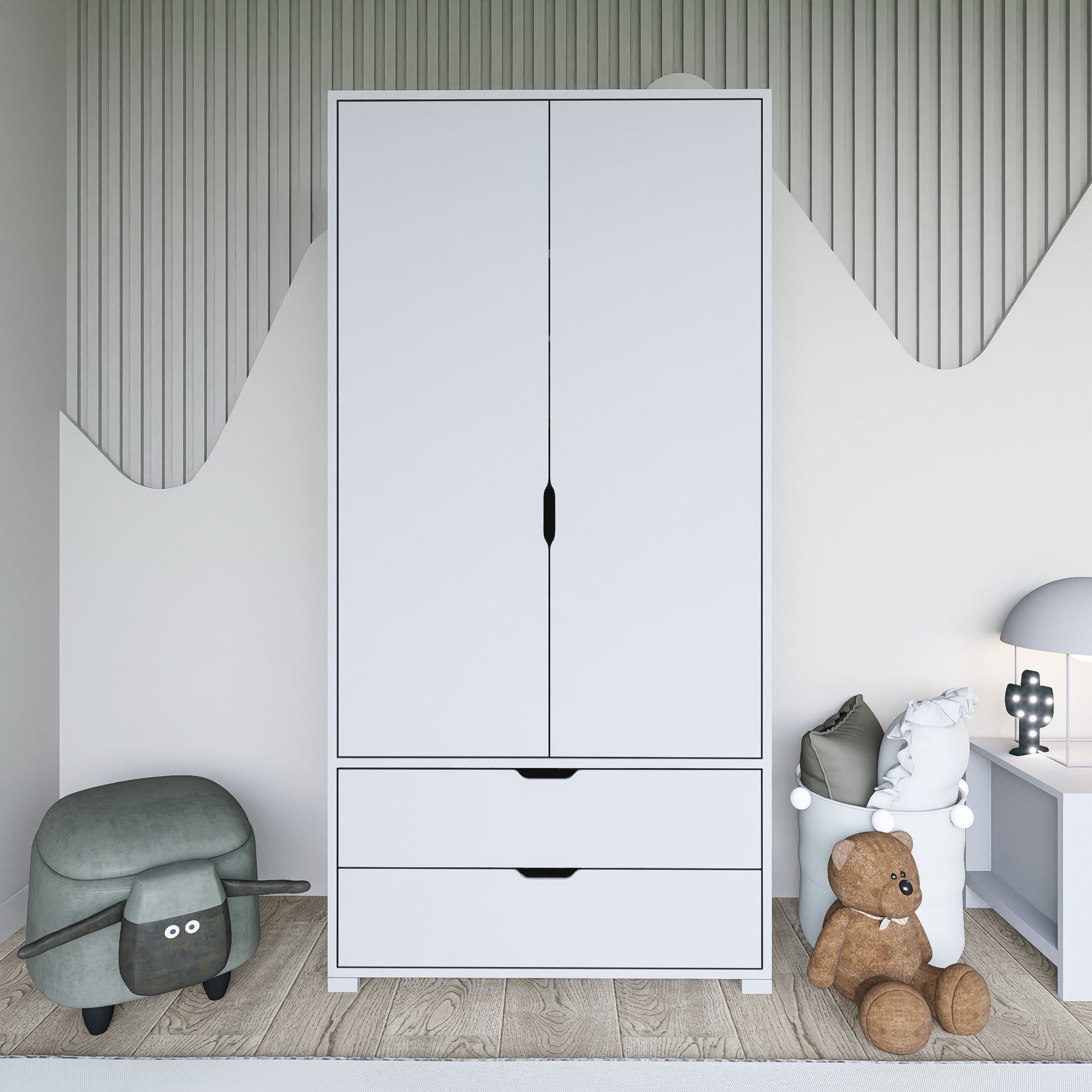Guarda-roupa – 90 cm – Branco – MDF