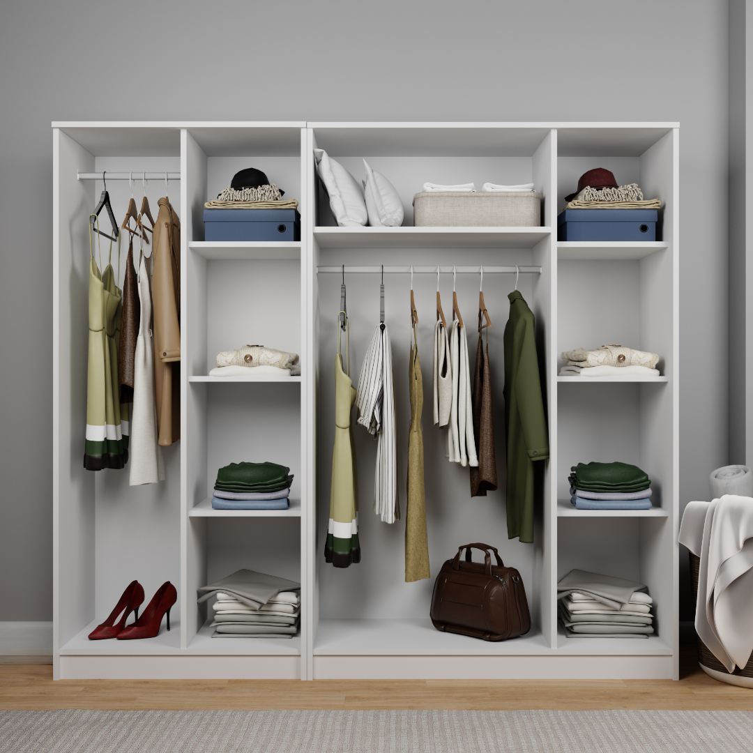 Guarda-roupa – 200 cm x 180 cm x 51,8 cm – Branco – MDF