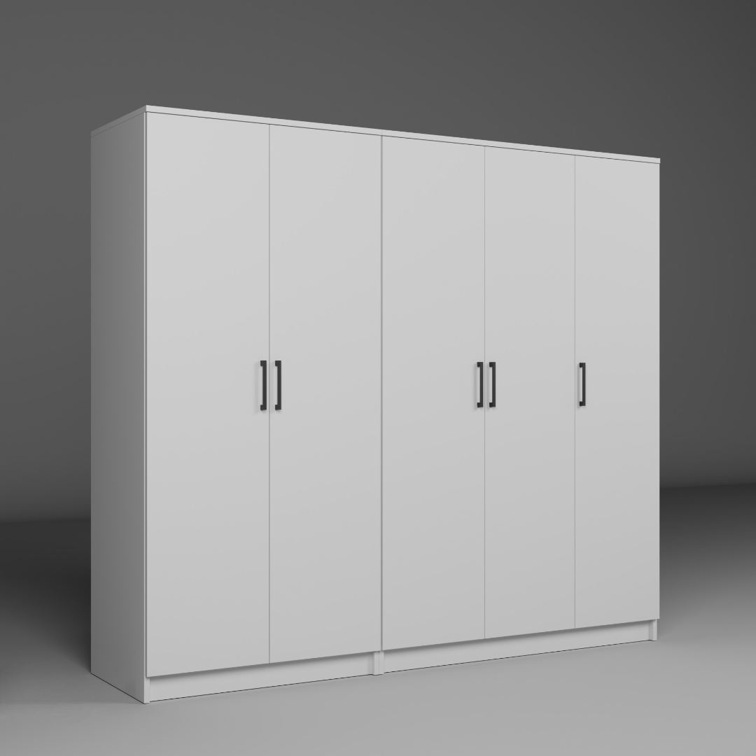 Guarda-roupa – 200 cm x 180 cm x 51,8 cm – Branco – MDF