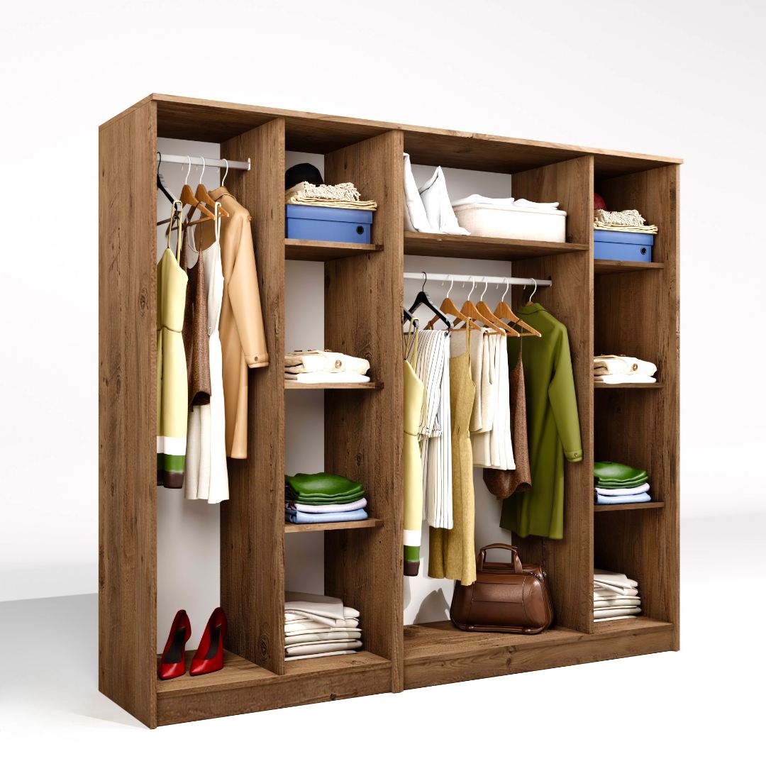 Guarda-roupa – 200 cm x 180 cm x 51,8 cm – Pinheiro Atlântico – MDF