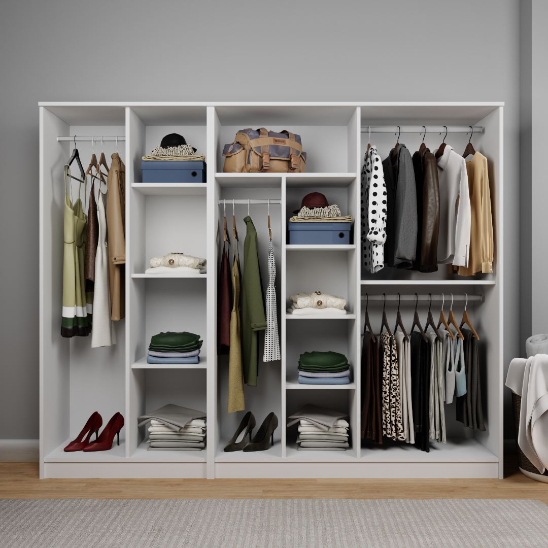 Guarda-roupa – 220 cm x 180 cm x 51,8 cm – Branco – MDF