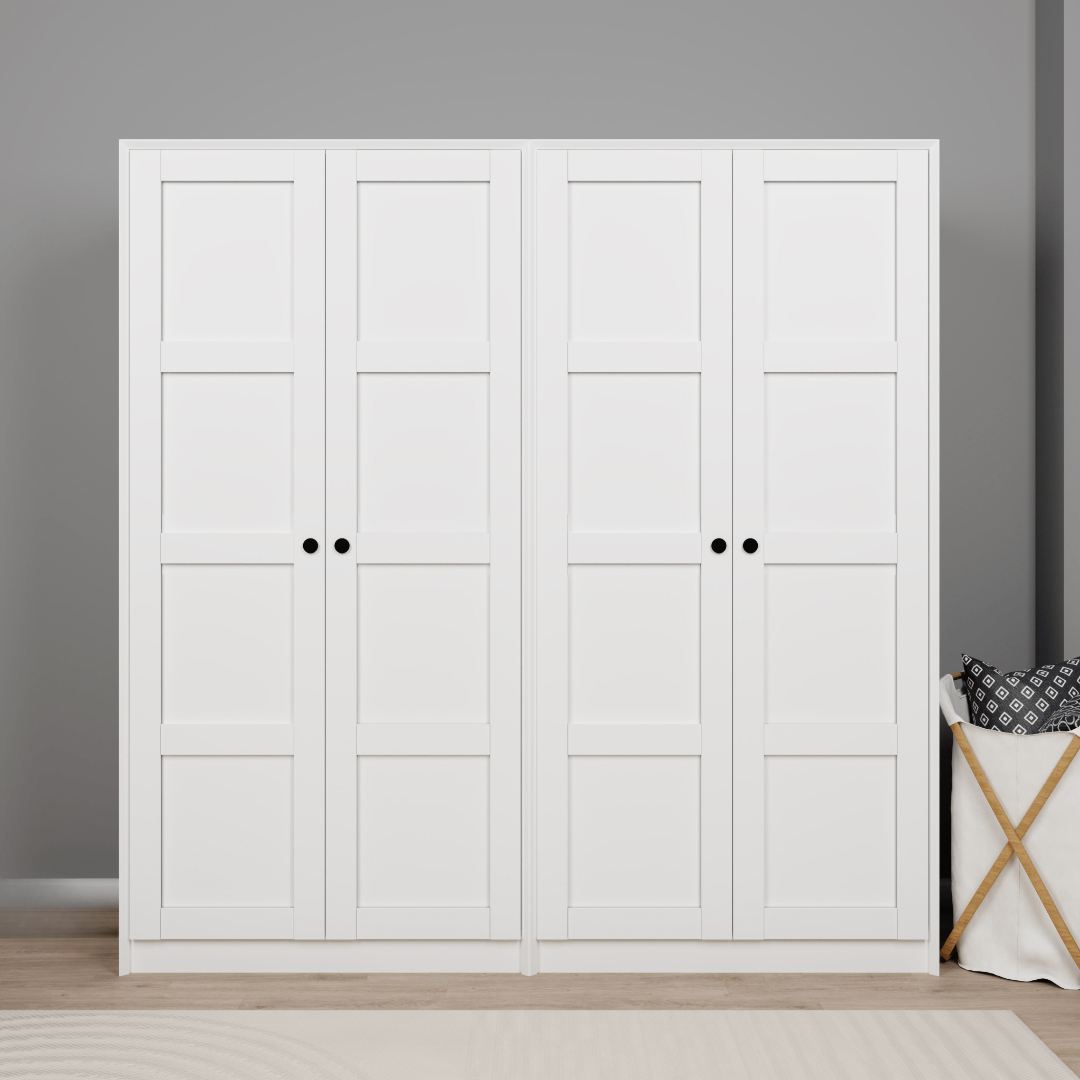 Guarda-roupa – 188cm x 190cm x 60cm – Branco – Painel de partículas revestido com melamina
