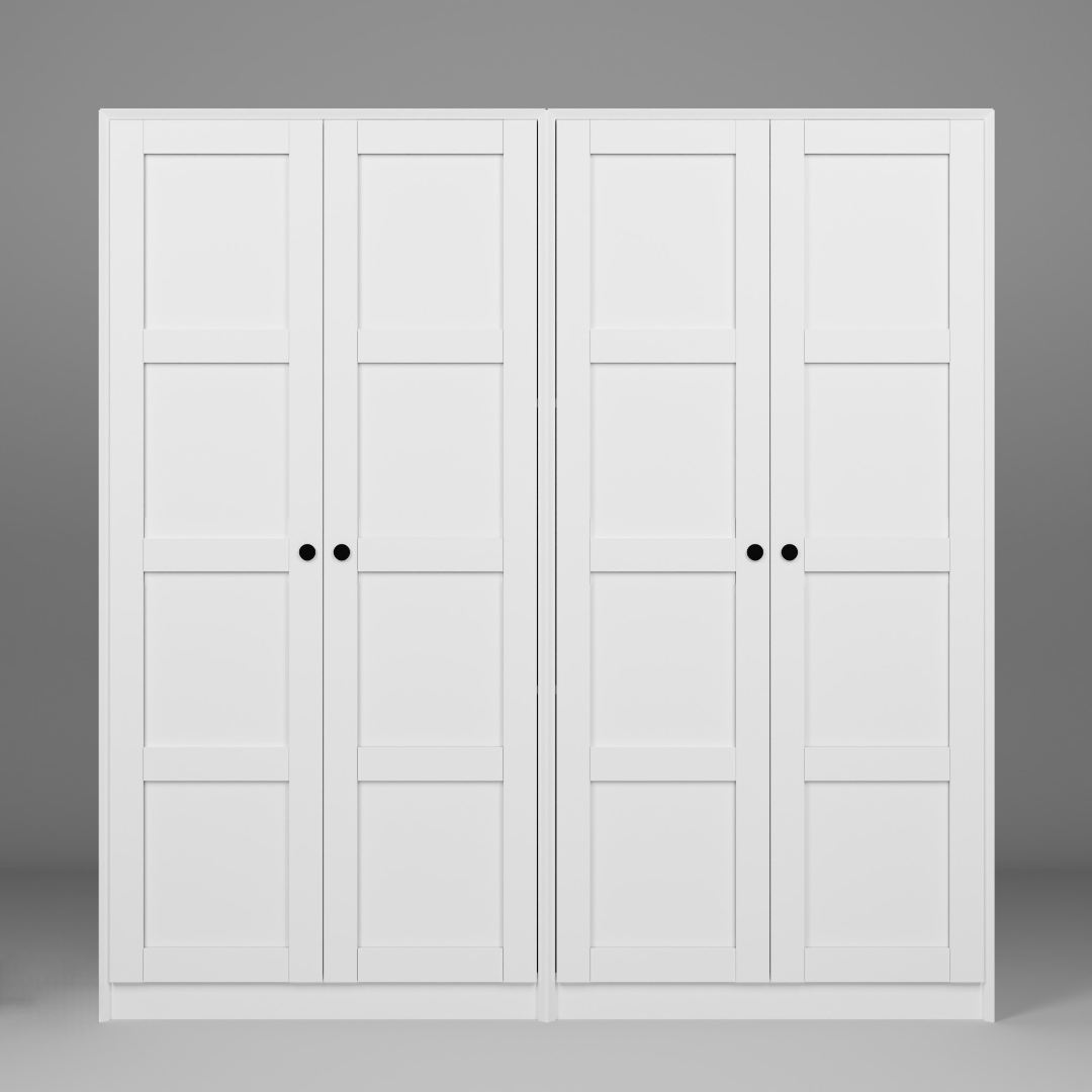 Guarda-roupa – 188x190x60 cm – Branco – Painel de partículas revestido de melamina