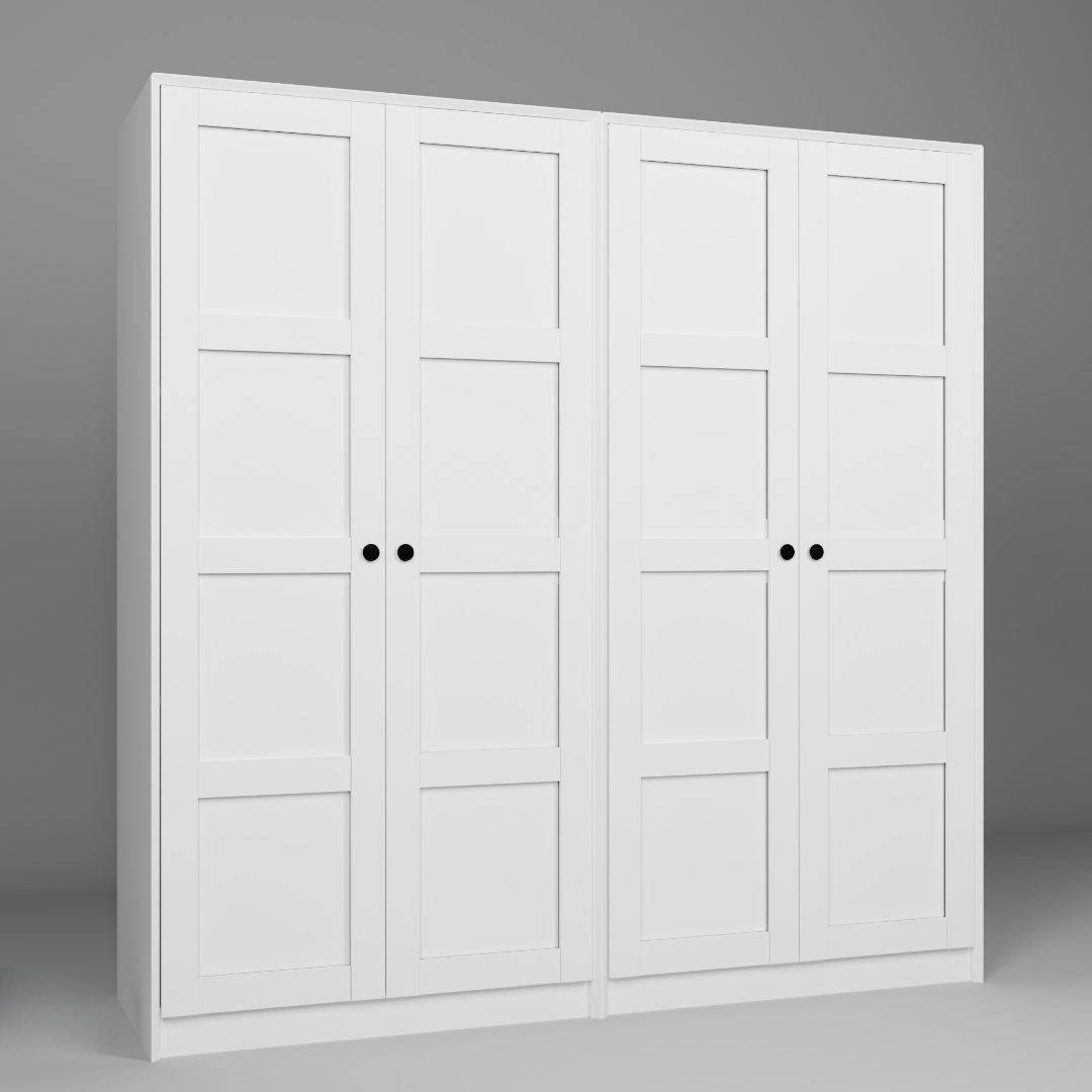 Guarda-roupa – 188x190x60 cm – Branco – Painel de partículas revestido de melamina