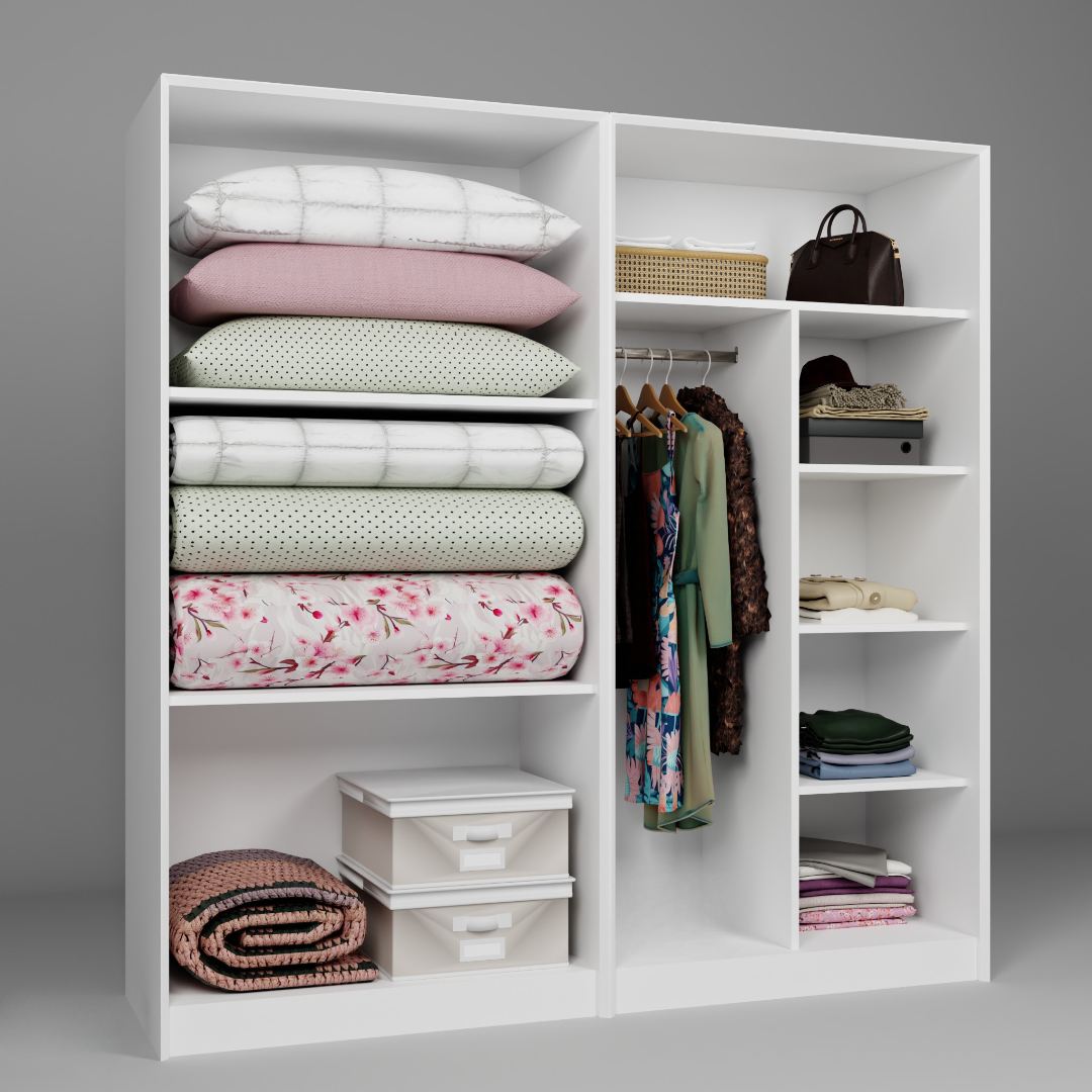 Guarda-roupa – 188 cm x 190 cm x 60 cm – Branco – MDF