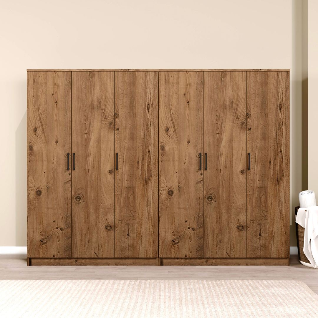 Guarda-roupa – 240 cm x 180 cm x 51,8 cm – Pinheiro do Atlântico – Painel de Partículas Revestido de Melamina