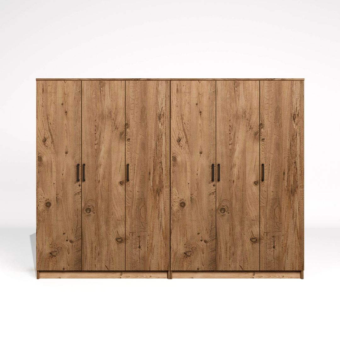 Guarda-roupa – 240 cm x 180 cm x 51,8 cm – Pinheiro do Atlântico – Painel de Partículas Revestido de Melamina