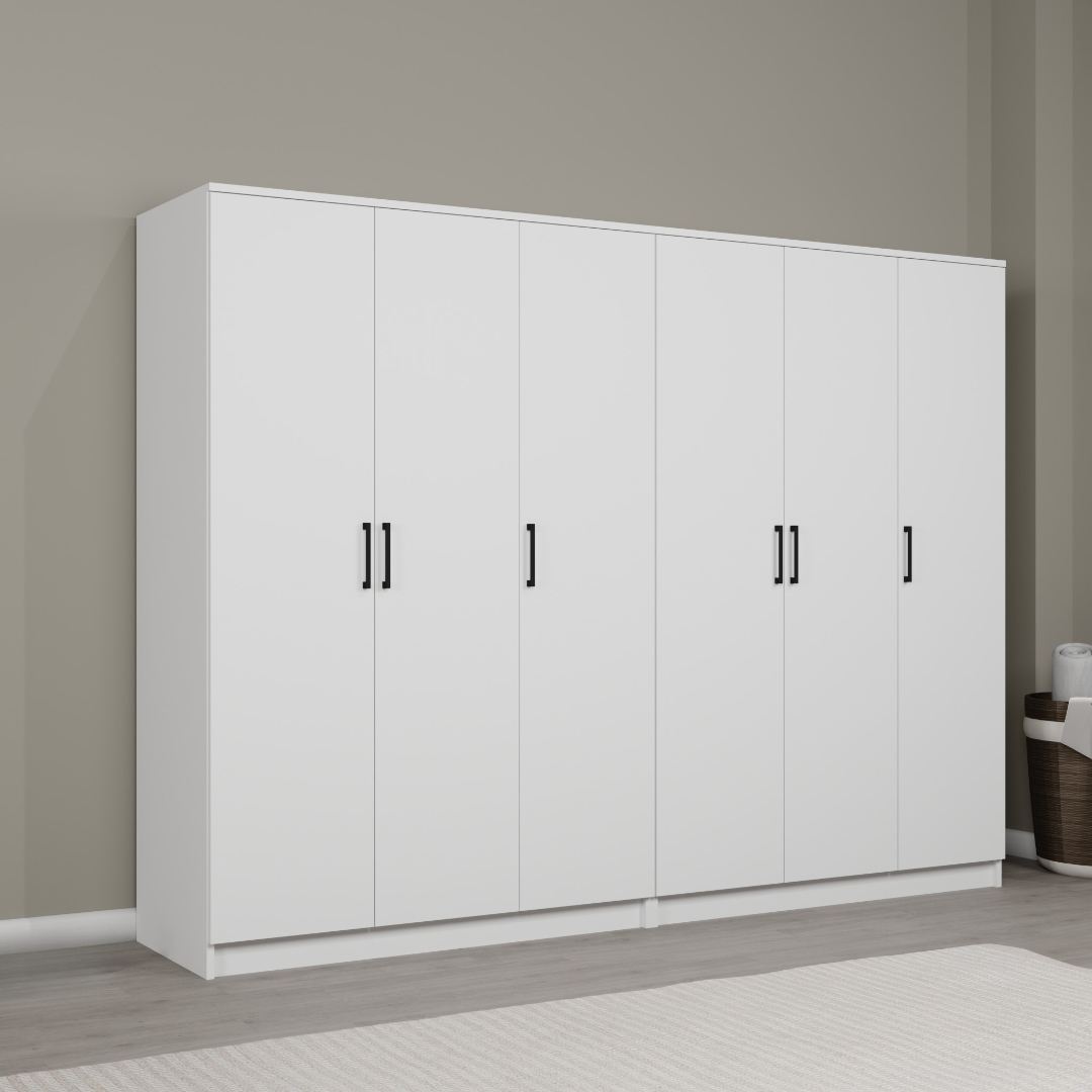 Guarda-roupa – 240 cm x 180 cm x 51,8 cm – Branco – MDF