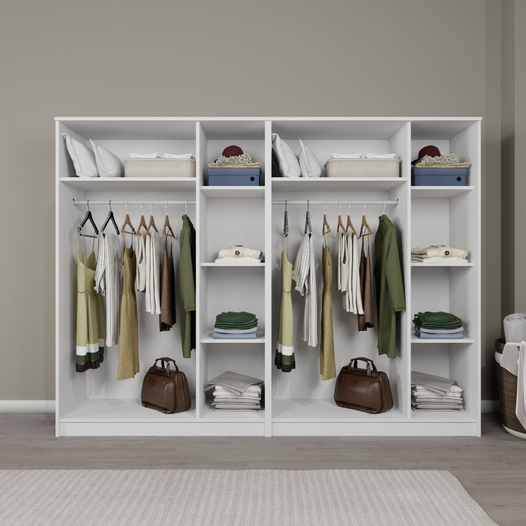 Guarda-roupa – 240 cm x 180 cm x 51,8 cm – Branco – MDF