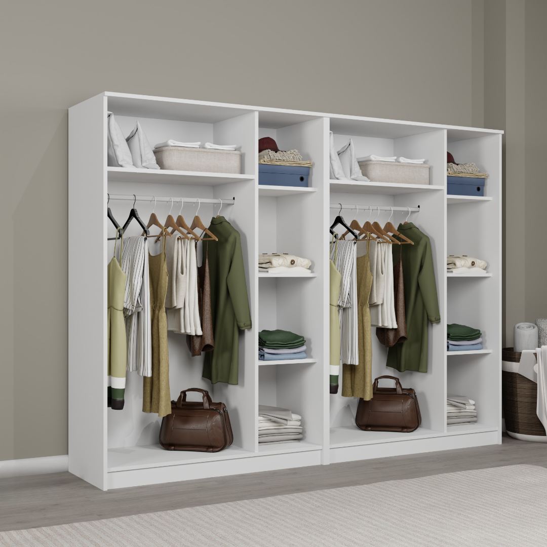Guarda-roupa – 240 cm x 180 cm x 51,8 cm – Branco – MDF