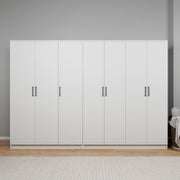 Guarda-roupa de MDF revestido de melamina – 280 cm x 180 cm x 51,8 cm – Branco