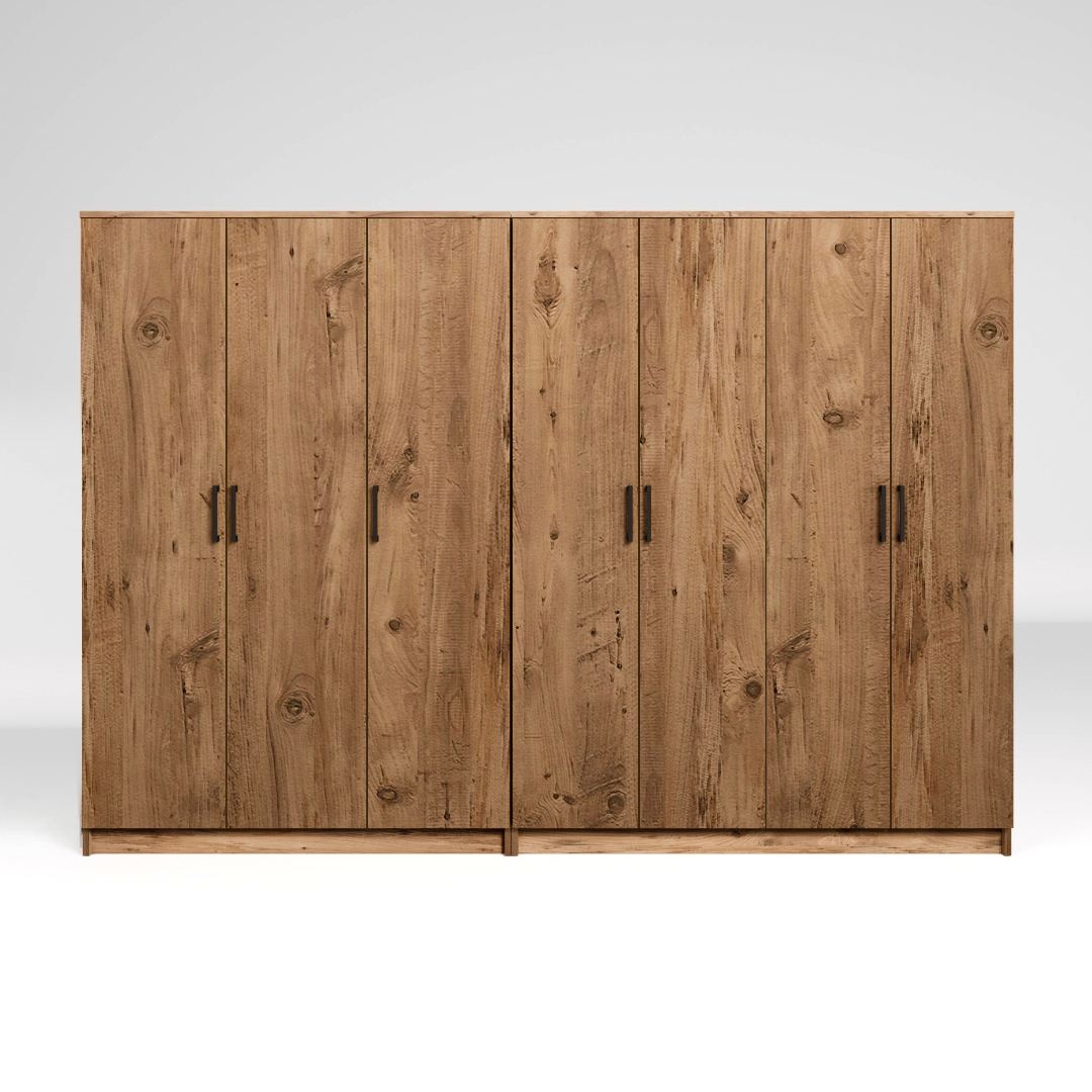 Guarda-roupa de Pinheiro do Atlântico – 280cm x 180cm x 51.8cm – Pinheiro do Atlântico – Painel de partículas revestido de melamina