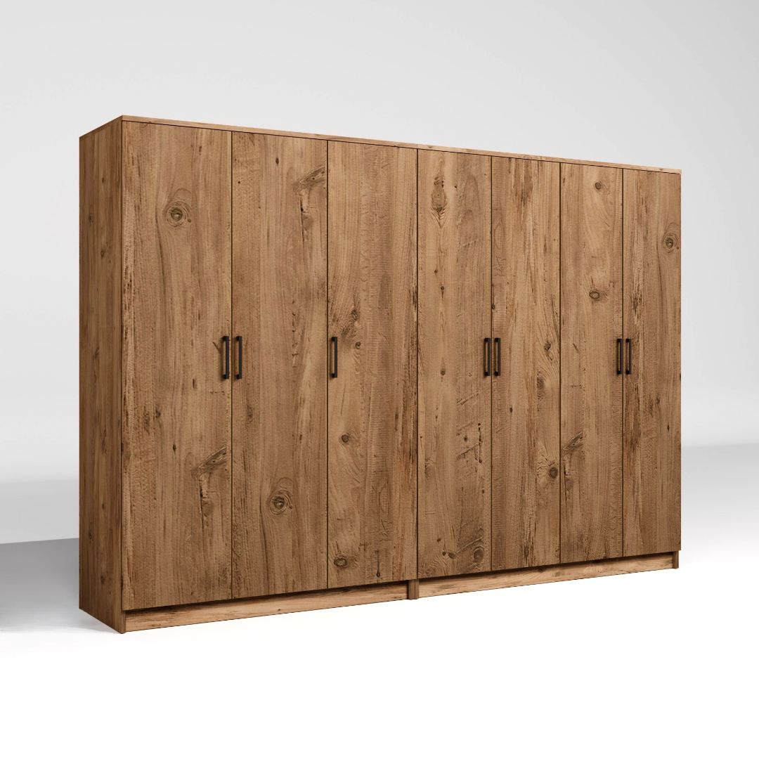 Guarda-roupa de Pinheiro do Atlântico – 280cm x 180cm x 51.8cm – Pinheiro do Atlântico – Painel de partículas revestido de melamina