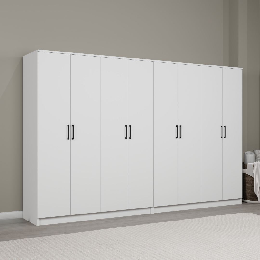 Guarda-roupa – 280 cm x 180 cm x 51,8 cm – Branco – MDF