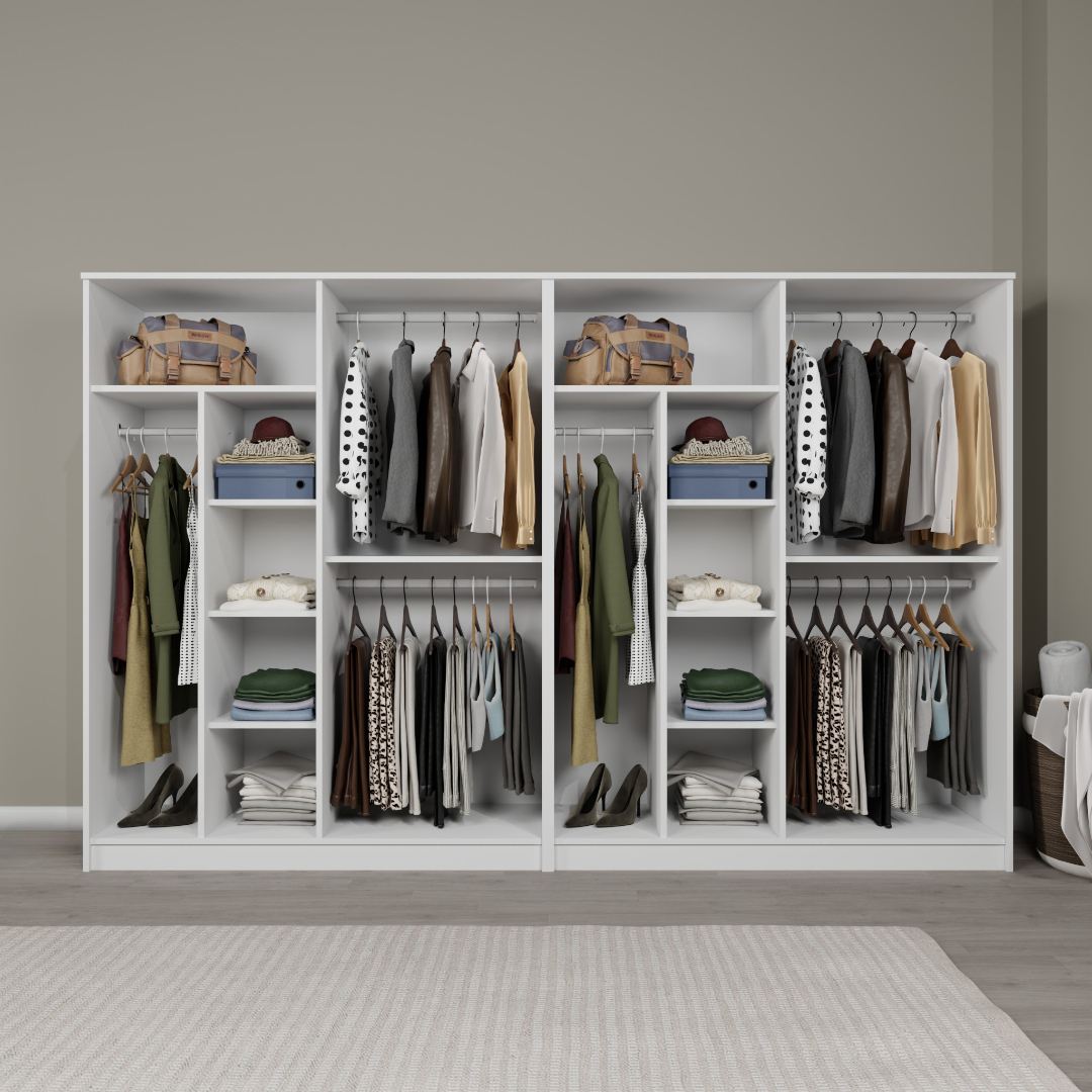 Guarda-roupa – 280 cm x 180 cm x 51,8 cm – Branco – MDF
