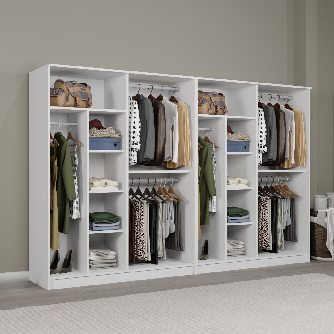 Guarda-roupa – 280 cm x 180 cm x 51,8 cm – Branco – MDF