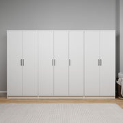 Guarda-roupa de MDF revestido de melamina – 280 cm x 180 cm x 51,8 cm – Branco