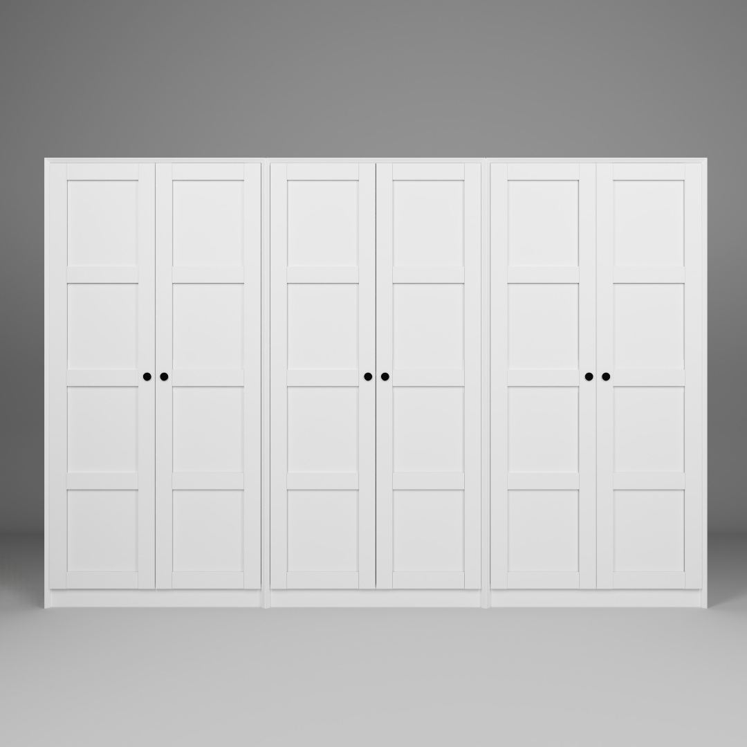 Guarda-roupa – 280 cm x 190 cm x 60 cm – Branco – MDF