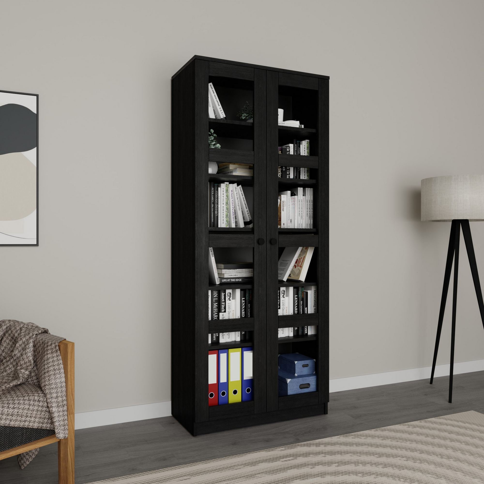 Armário Multiuso – 80 cm x 190 cm x 37 cm – Preto – MDF