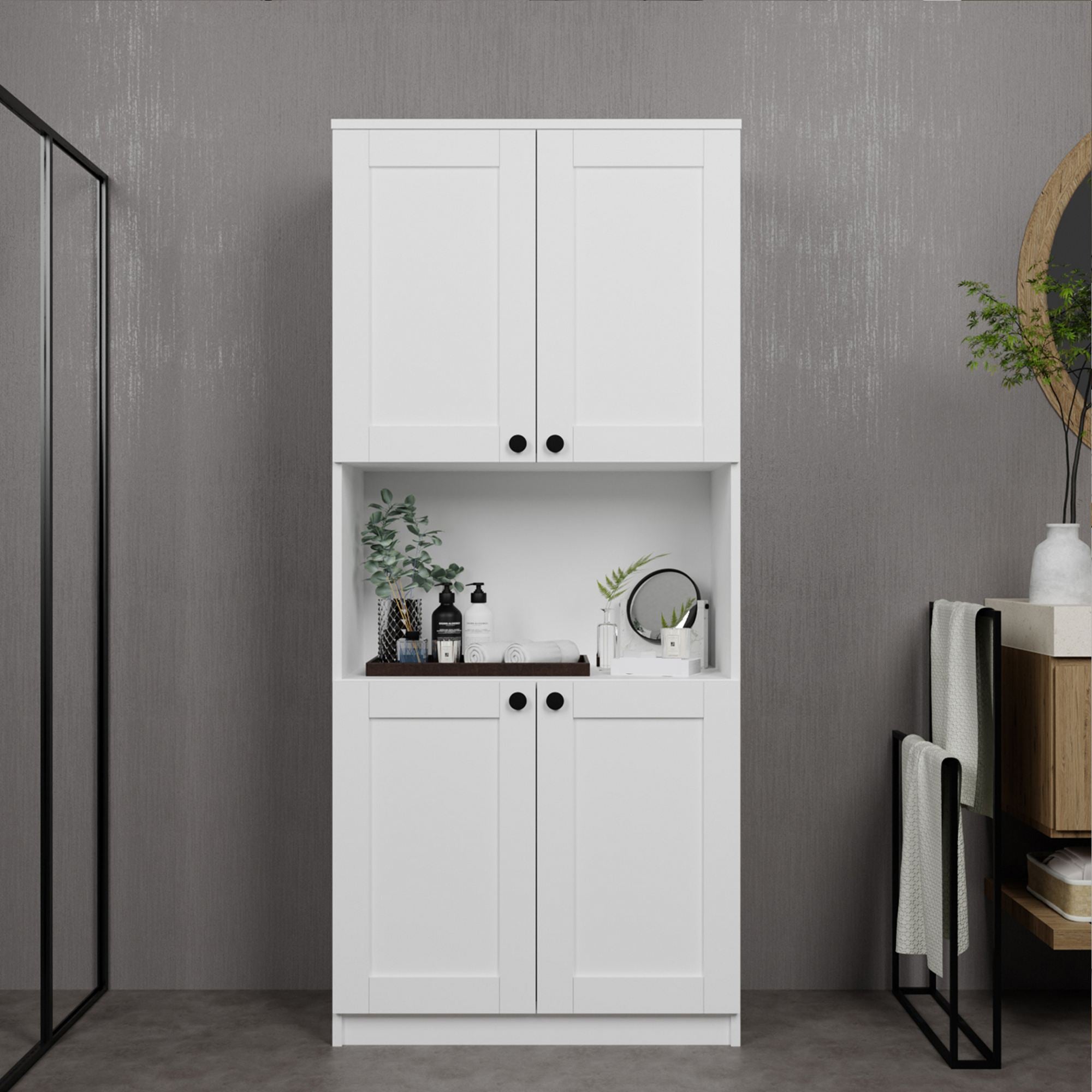 Armário Multiuso – 80cm x 180cm x 44,5cm – Branco – MDF