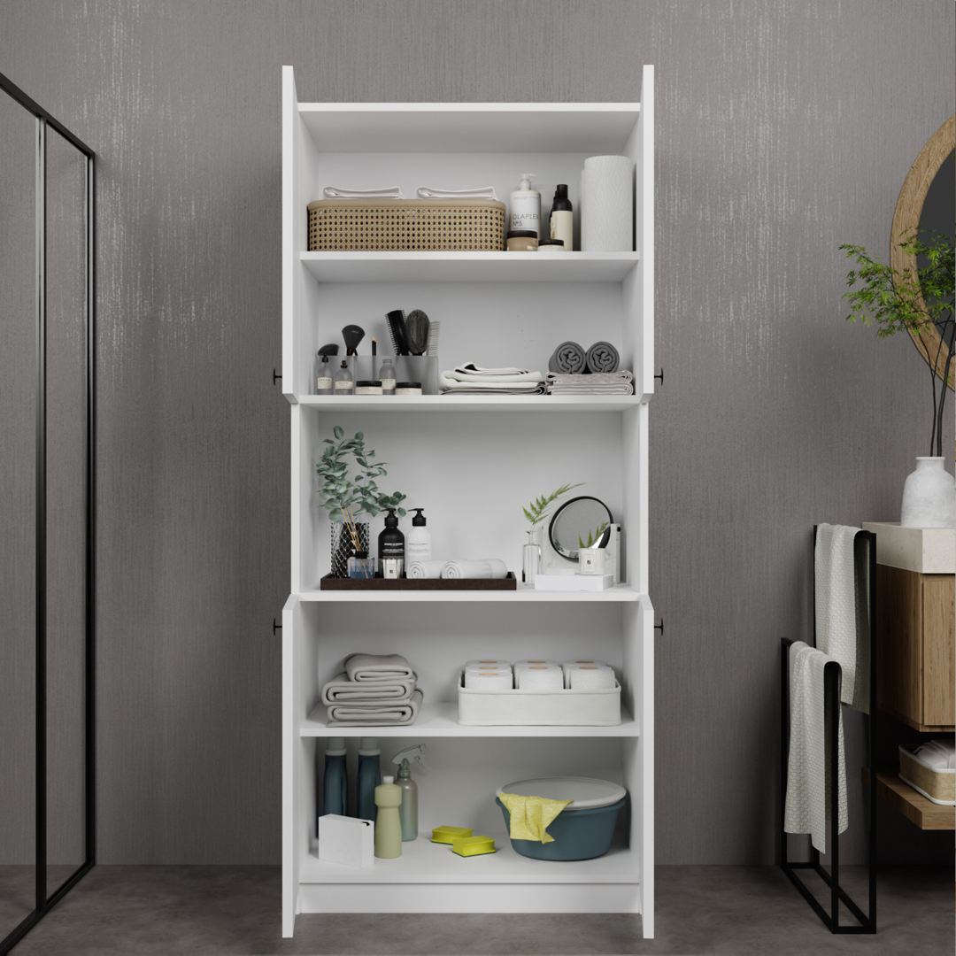 Armário Multiuso – 80cm x 180cm x 44,5cm – Branco – MDF