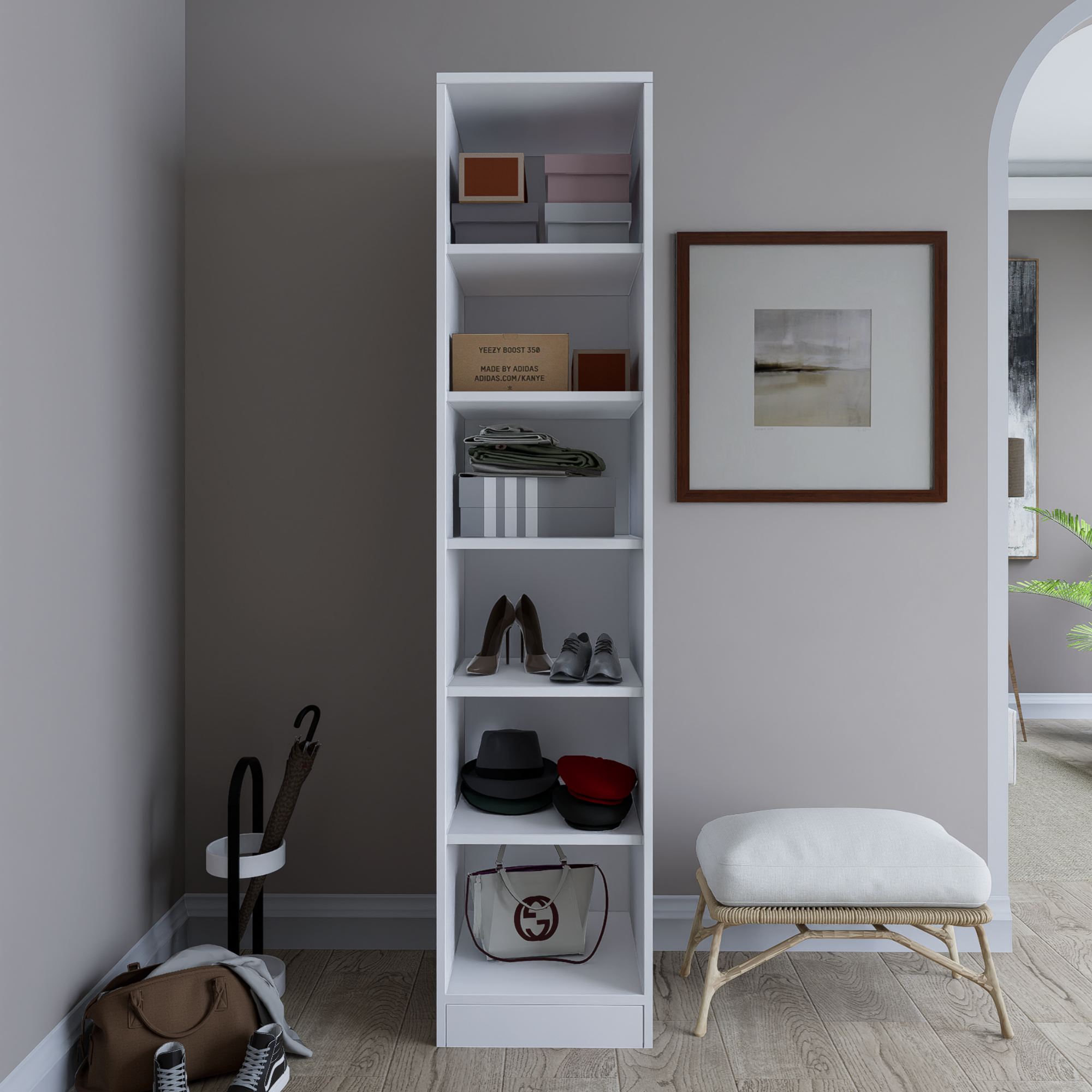 Armário Multiuso – 40cm x 182cm x 35cm – Branco – MDF