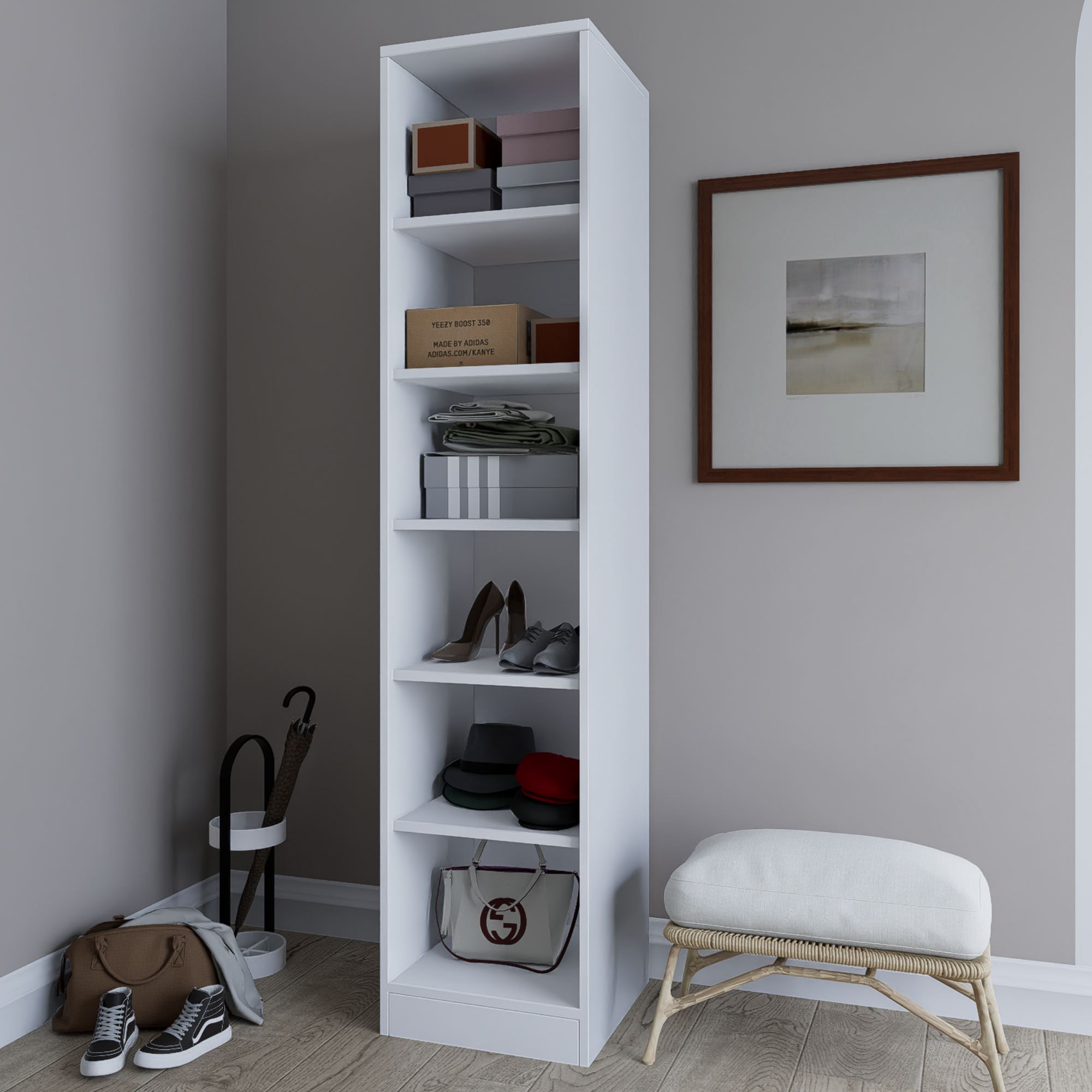 Armário Multiuso – 40cm x 182cm x 35cm – Branco – MDF