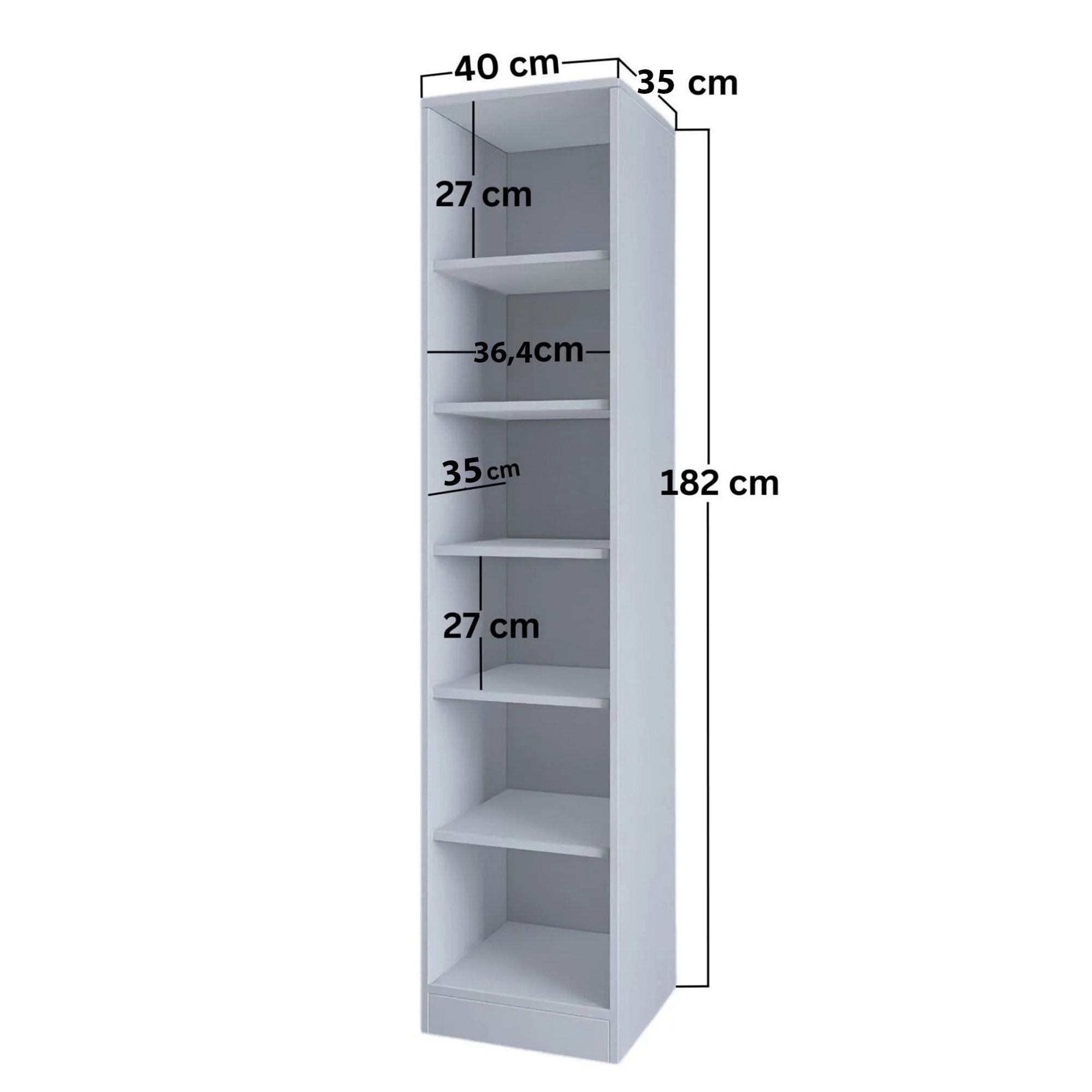 Armário Multiuso – 40cm x 182cm x 35cm – Branco – MDF