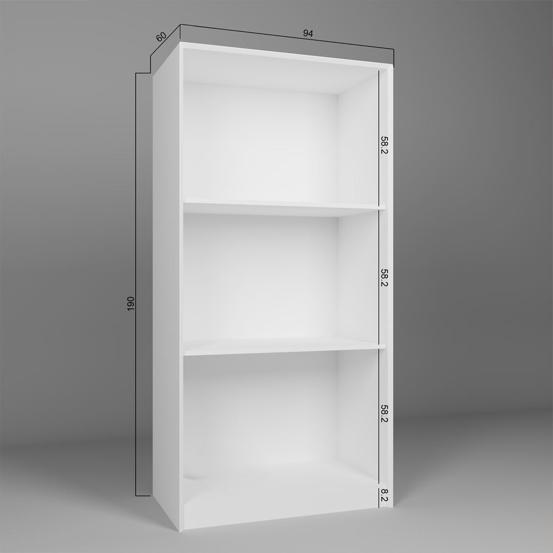 Armário Multiuso – 94 cm x 190 cm x 60 cm – Branco – MDF