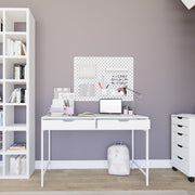 Secretária de Estudo – 120cm x 77.4cm x 55cm – Branco – Painéis de partículas revestidos a melamina