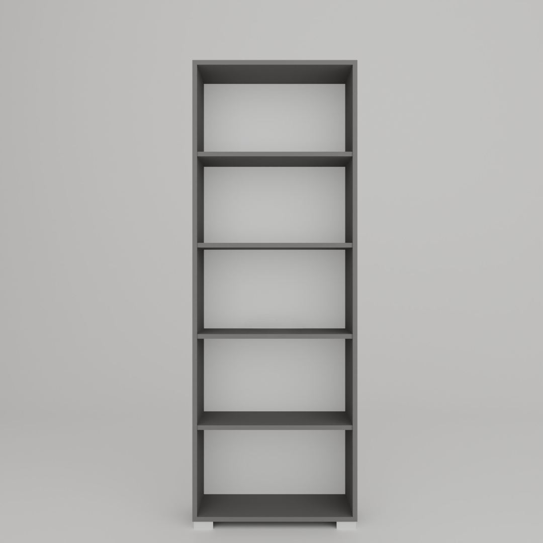 Estante de livros – 64 cm x 182 cm x 25 cm – Cinza – MDF