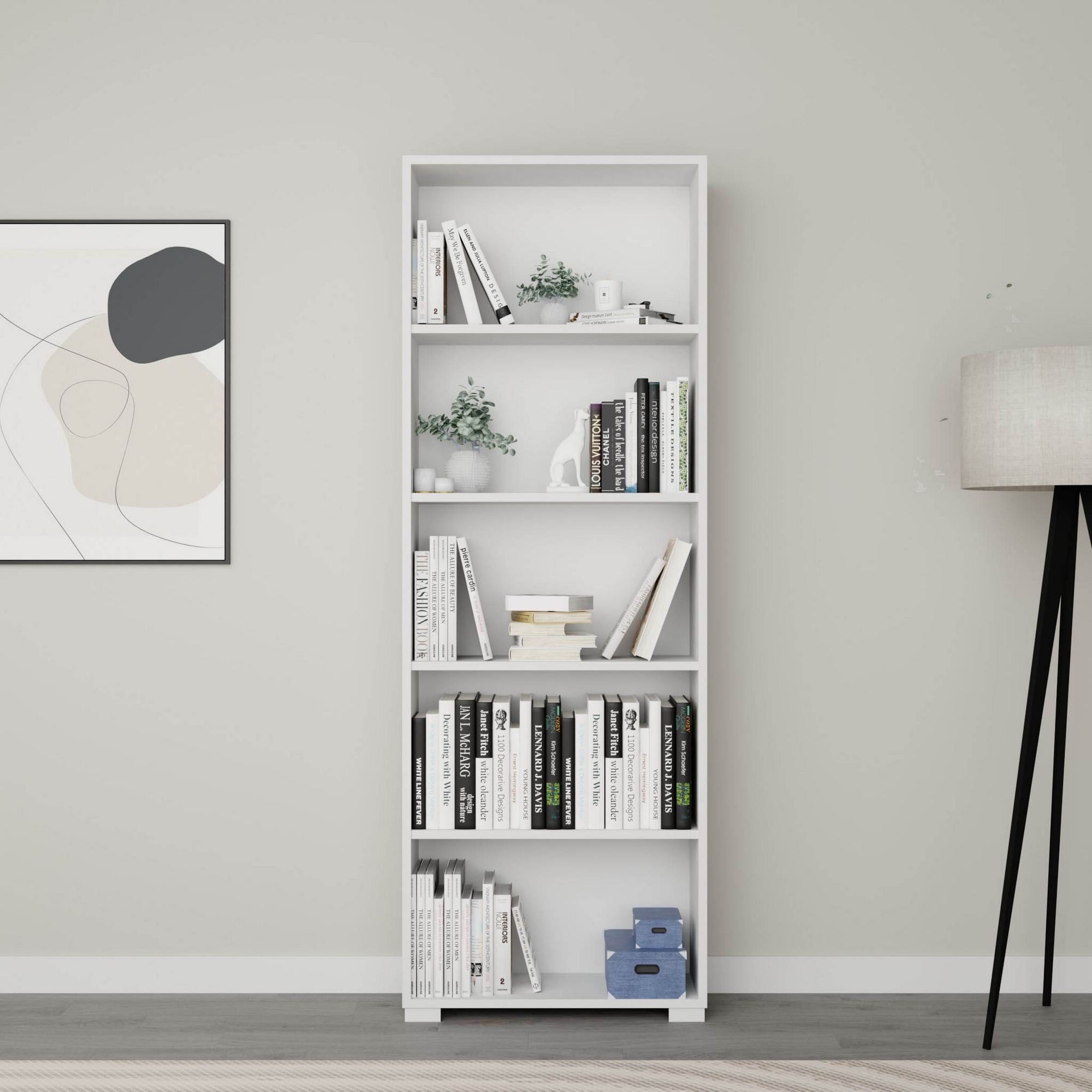 Estante de livros – 64 cm x 182 cm x 25 cm – Branca – MDF