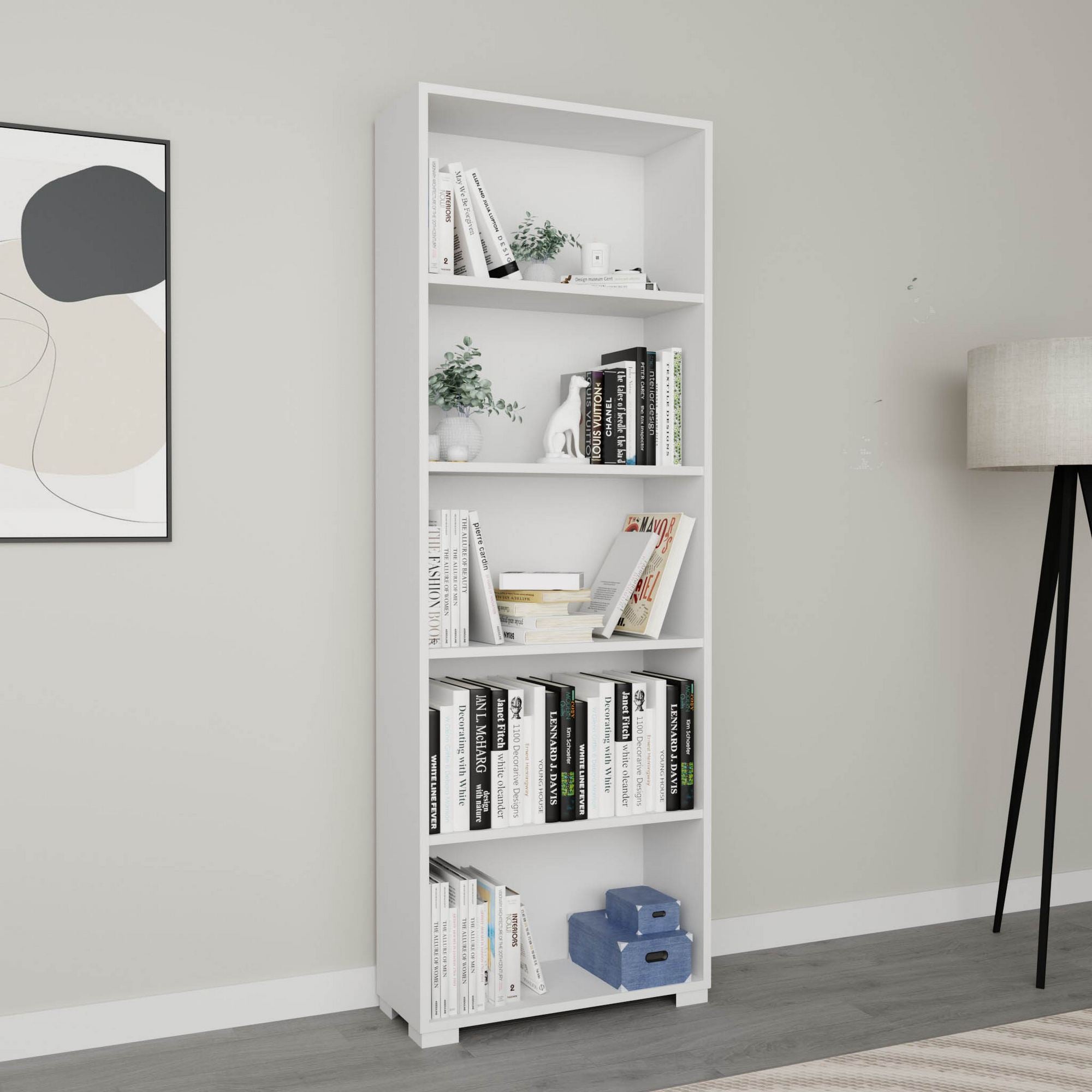 Estante de livros – 64 cm x 182 cm x 25 cm – Branca – MDF
