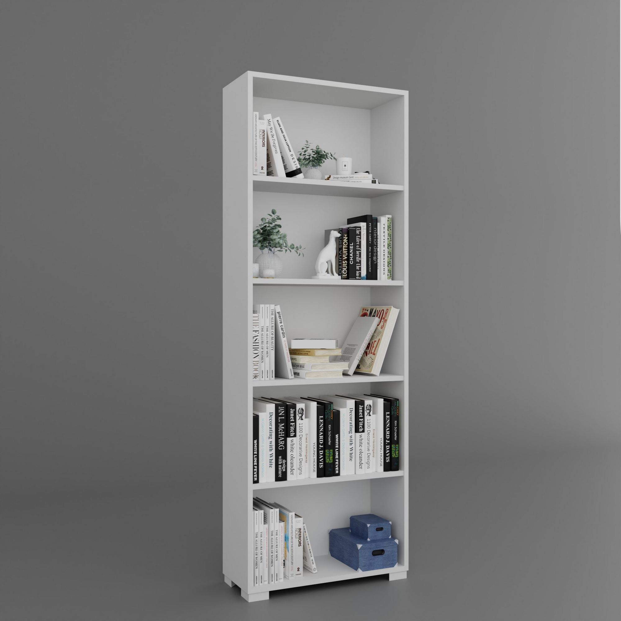 Estante de livros – 64 cm x 182 cm x 25 cm – Branca – MDF