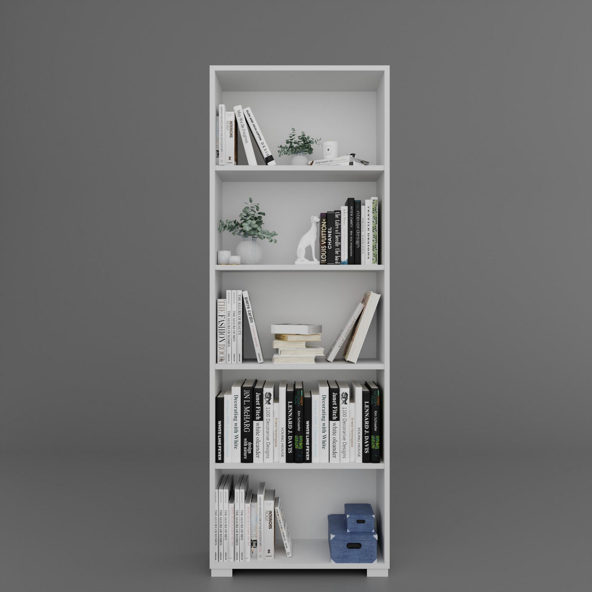 Estante de livros – 64 cm x 182 cm x 25 cm – Branca – MDF