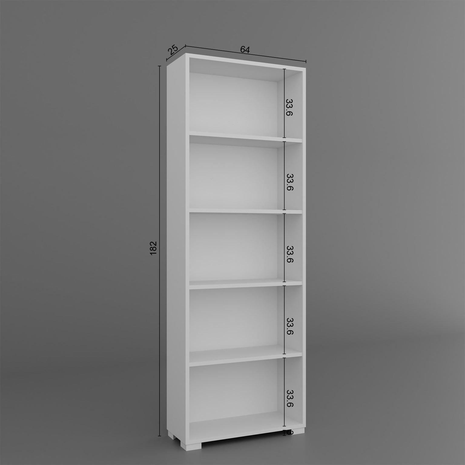 Estante de livros – 64 cm x 182 cm x 25 cm – Branca – MDF