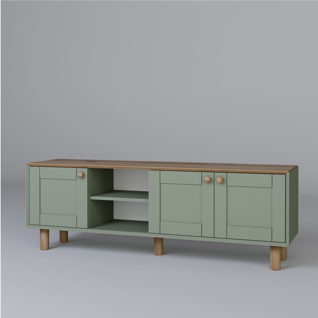 Móvel de TV – 160 cm x 56 cm x 40 cm – Verde – MDF