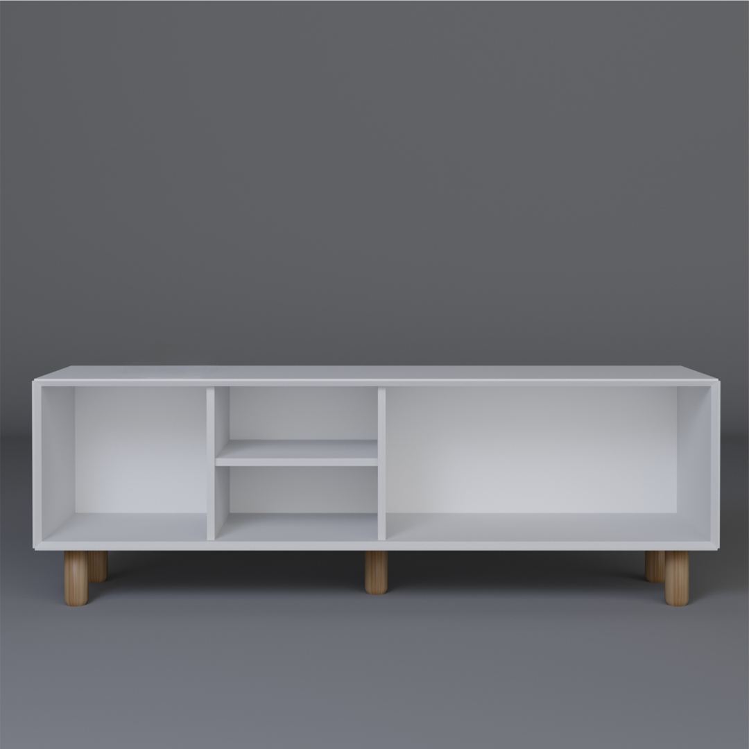 Móvel de TV – 160cm – Branco – Aglomerado revestido de melamina