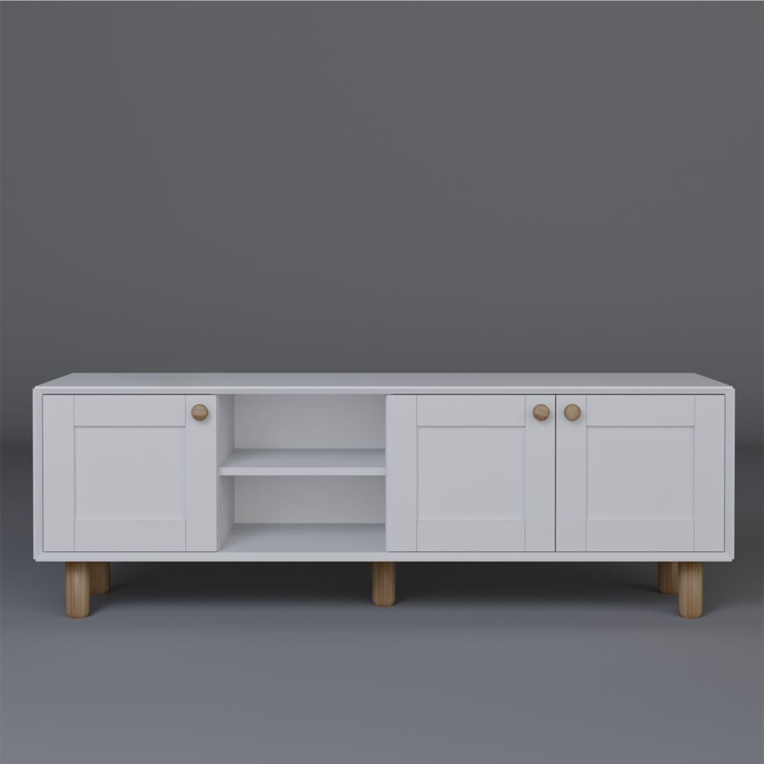 Móvel de TV – 160cm – Branco – Aglomerado revestido de melamina