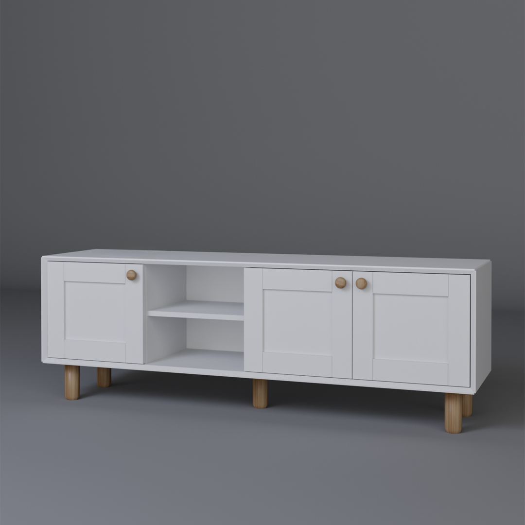 Móvel de TV – 160cm – Branco – Aglomerado revestido de melamina