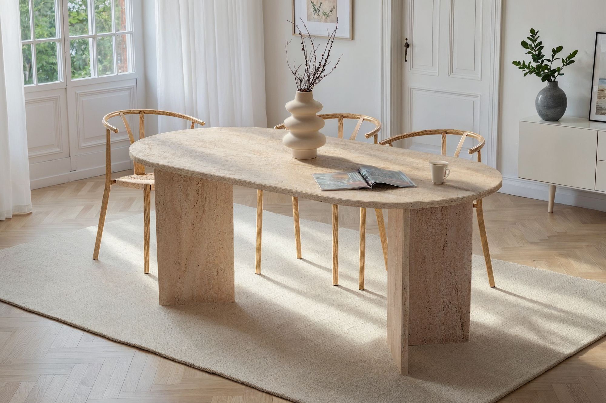 Mesa de jantar-Sablin-Travertino