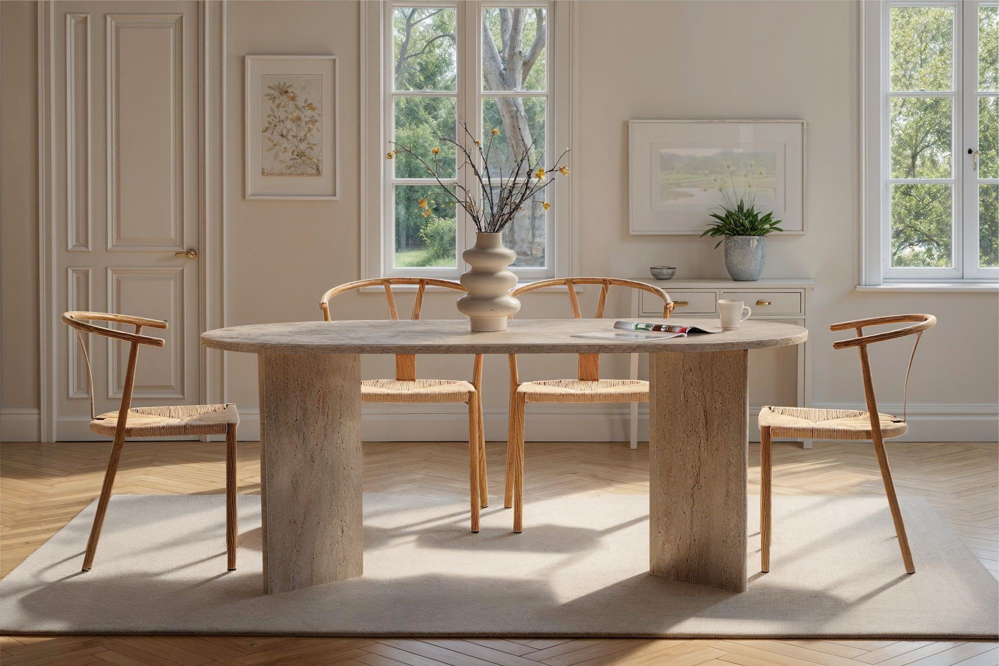Mesa de jantar-Sablin-Travertino