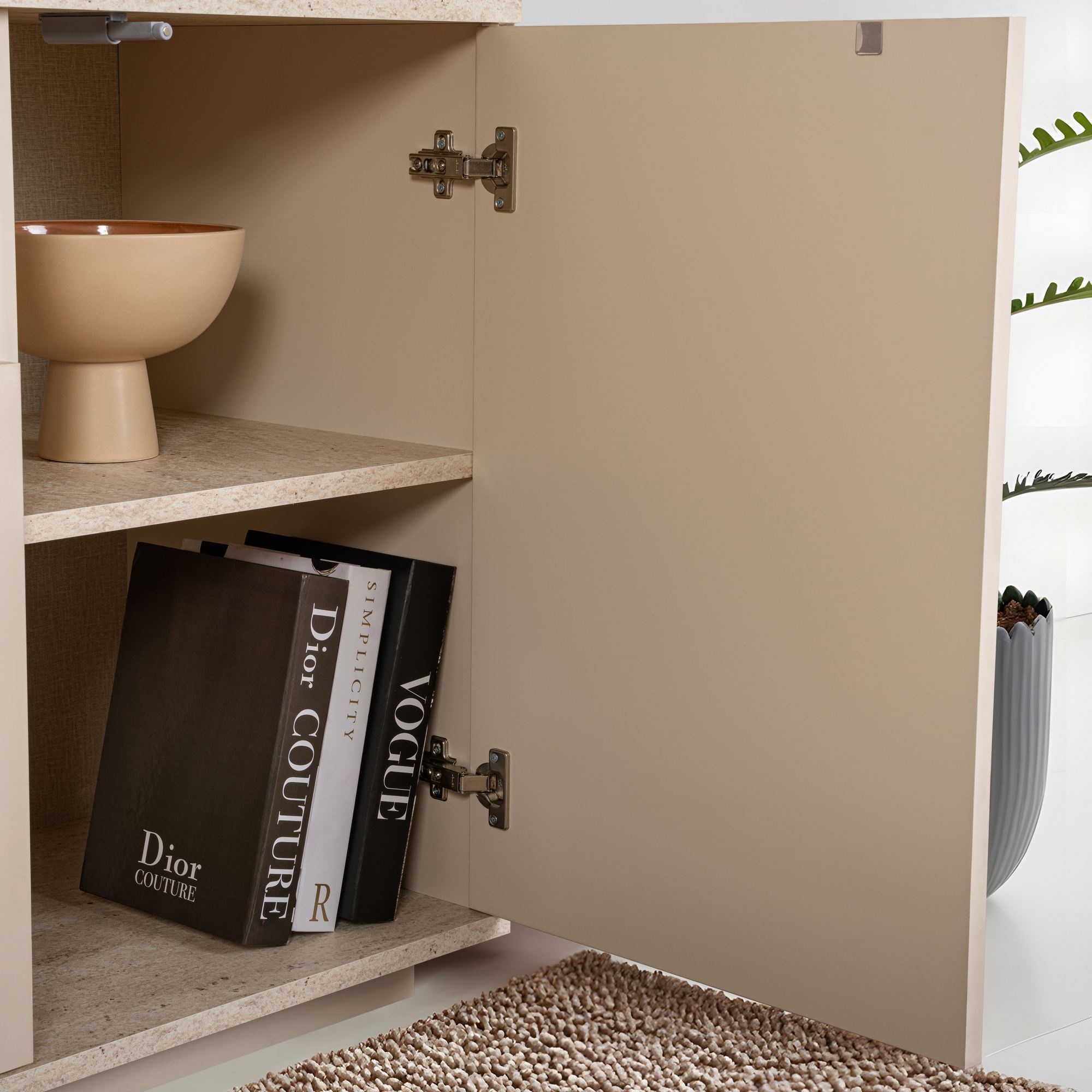 Aparador Arista Creme Travertine 192cm - Design Luxo Premium